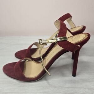Charlotte Olympia red suede Heels